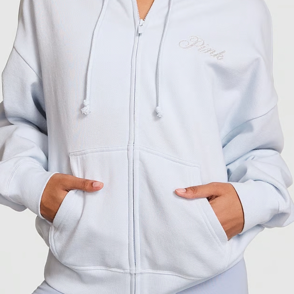 Women's Light Blue Hoodie by PINK Victoria's Secret